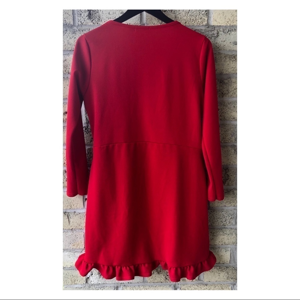 BOOHOO Faux Wrap Mini Skater Dress - Picture 3 of 6
